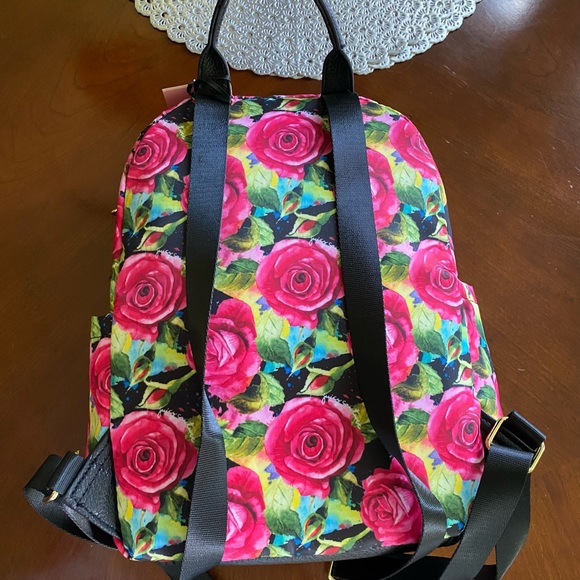 Juicy Couture Black Multi Rose Good Sport Backpack NWT - Picture 10 of 15